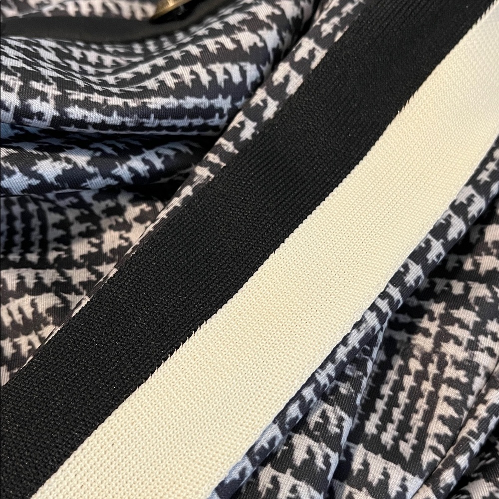 Pam & Gela Black and White Houndstooth Plaid Track Jacket new Large - Picture 14 of 14
